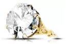 Anneau Zircon Or jaune 14 carats Style vintage vrc073y
